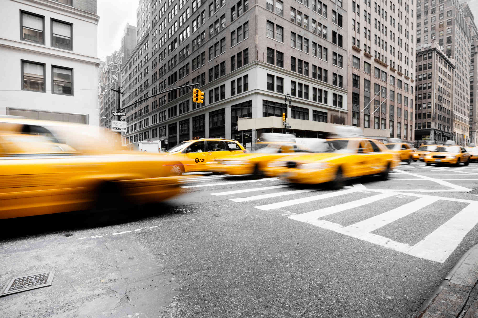 Yellow Cabs in New York wall mural