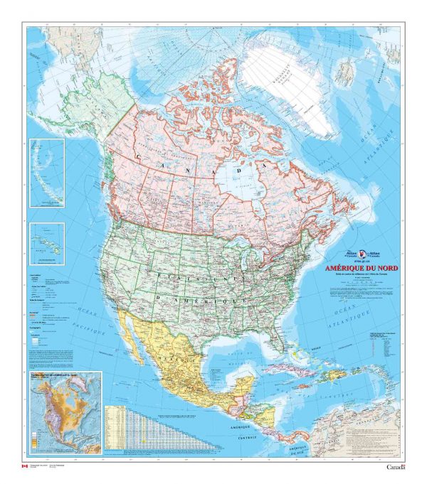 North American Map (French Version) 7.5' x 8.5' (2,29m x 2,59m)