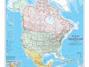 North American Map (French Version) 7.5' x 8.5' (2,29m x 2,59m)