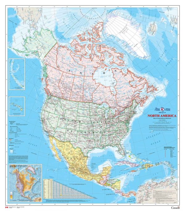 North American Map (English Version) 7.5' x 8.5' (2,29m x 2,59m)