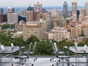 View of Downtown Montreal from Mount Royal 24' x 8' (7,32m x 2,44m)