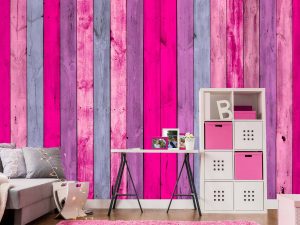 Wall of Pink Wood Planks 12' x 8' (3,66m x 2,44m)