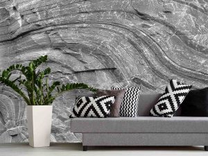 Canadian Shield Swirl (Black and white) 13.5' x 8' (4,11m x 2,44m)