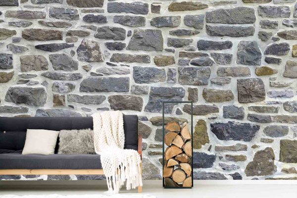 Stone Wall with White Mortar 19.5' x 8' (5,94m x 2,44m)