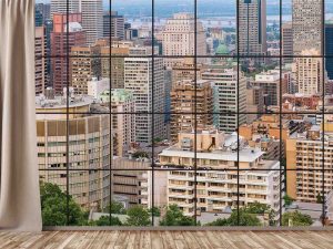 View of Downtown Montreal from my Condo on Mount Royal (Color) 12' x 8' (3,66m x 2,44m)