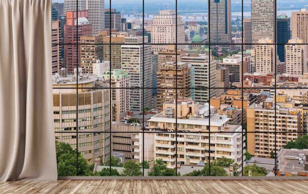 View of Downtown Montreal from my Condo on Mount Royal (Color) 12' x 8' (3,66m x 2,44m)