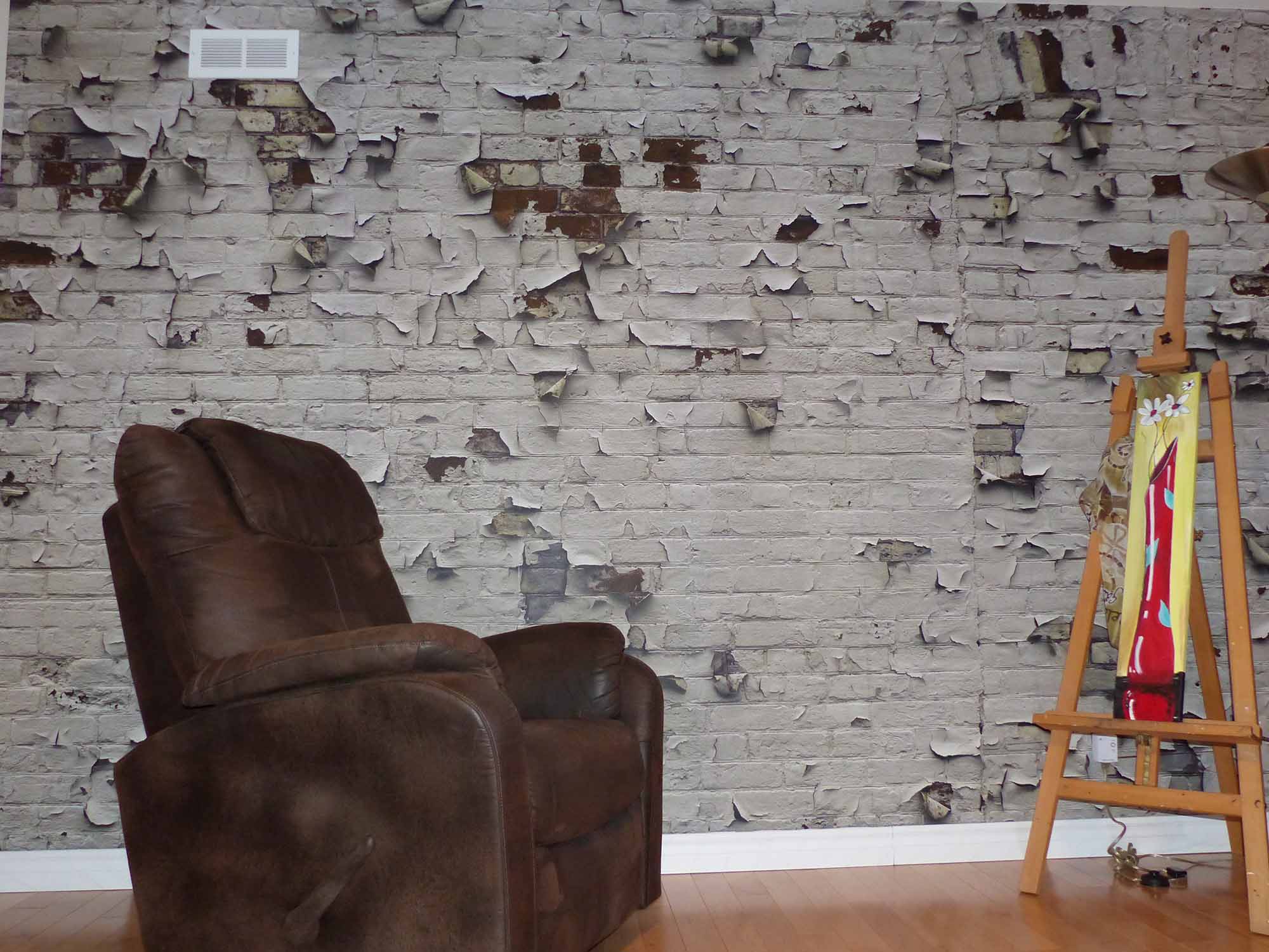 Peeling Paint Brick Wall