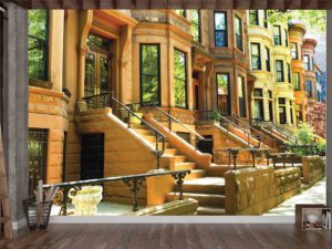 Famous Brownstone Row Houses in Brooklyn, New York 12' x 8' (3,66m x 2,44m)