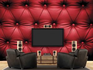 Red Padded Leather 12' x 8' (3,66m x 2,44m)