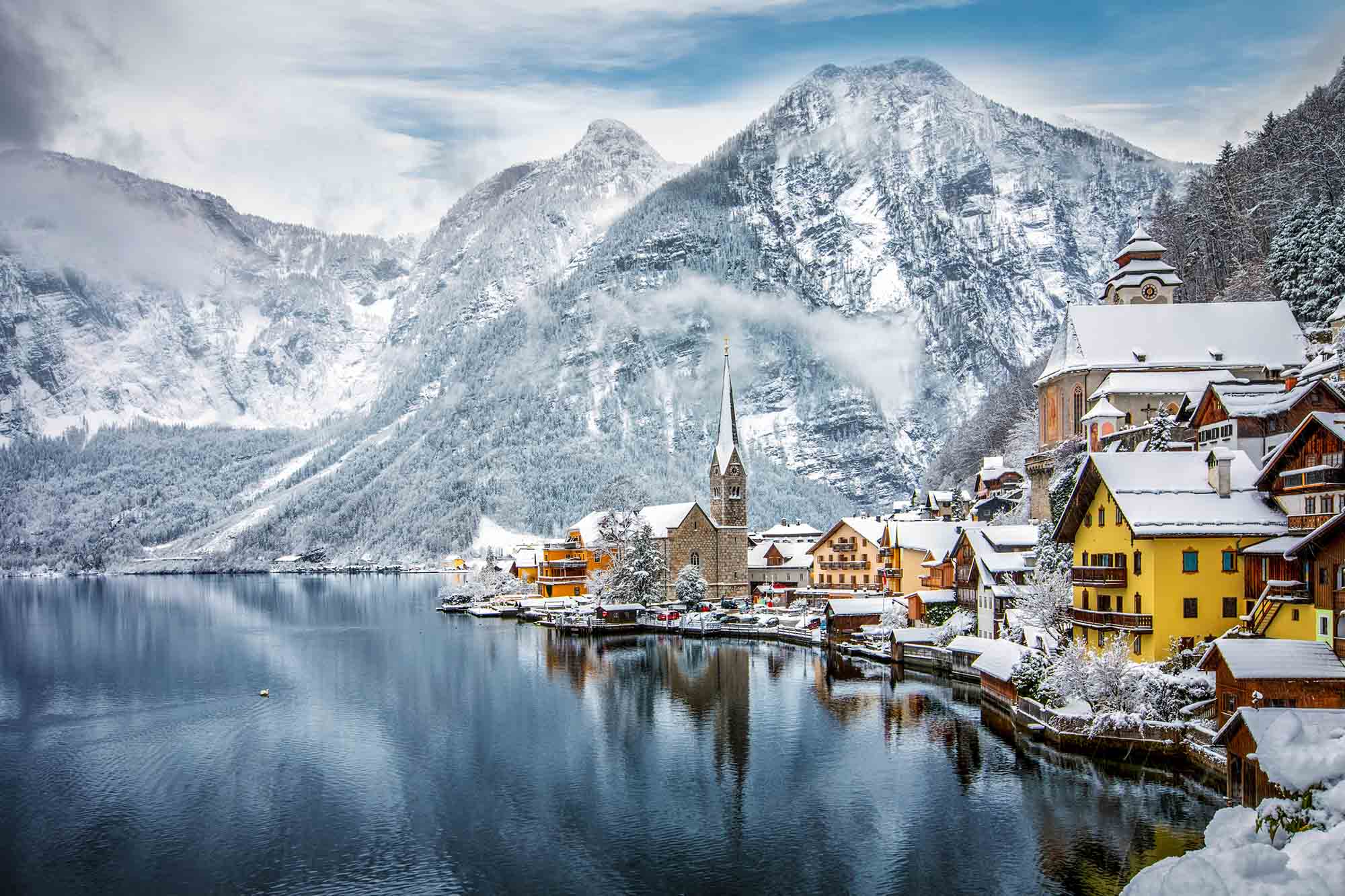 Village of Hallstatt in the Austrian Alps 12' x 8' (3,66m x 2,44m)