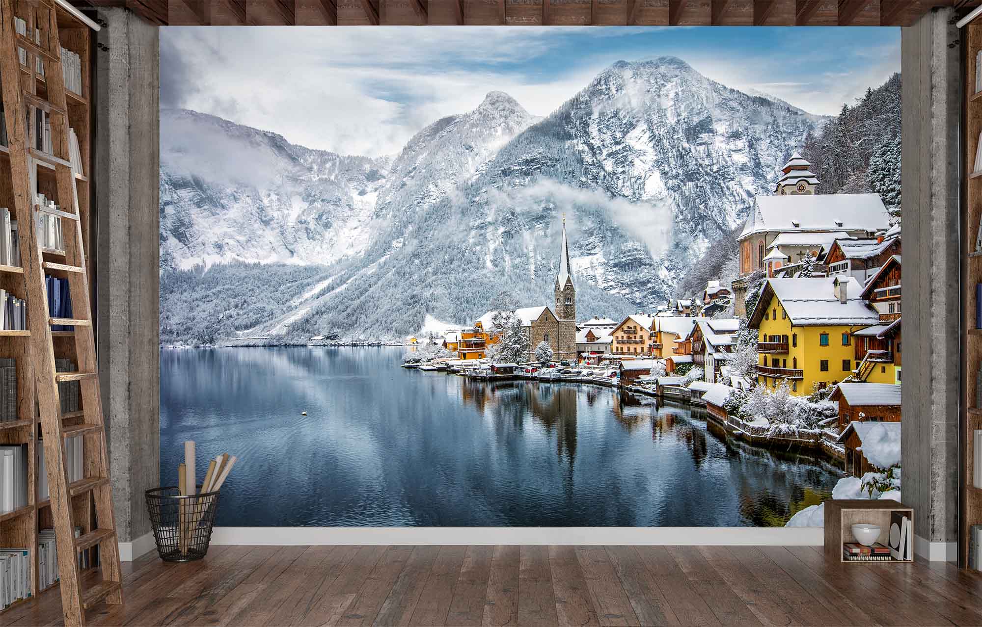 Village of Hallstatt in the Austrian Alps 12' x 8' (3,66m x 2,44m)