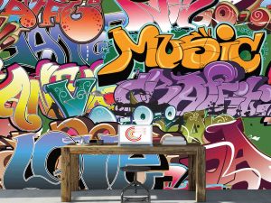 Love and Music Graffiti 12' x 8' (3,66m x 2,44m)