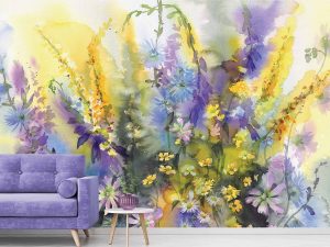 Watercolor Floral Bouquet 13.5' x 8' (4,11m x 2,44m)