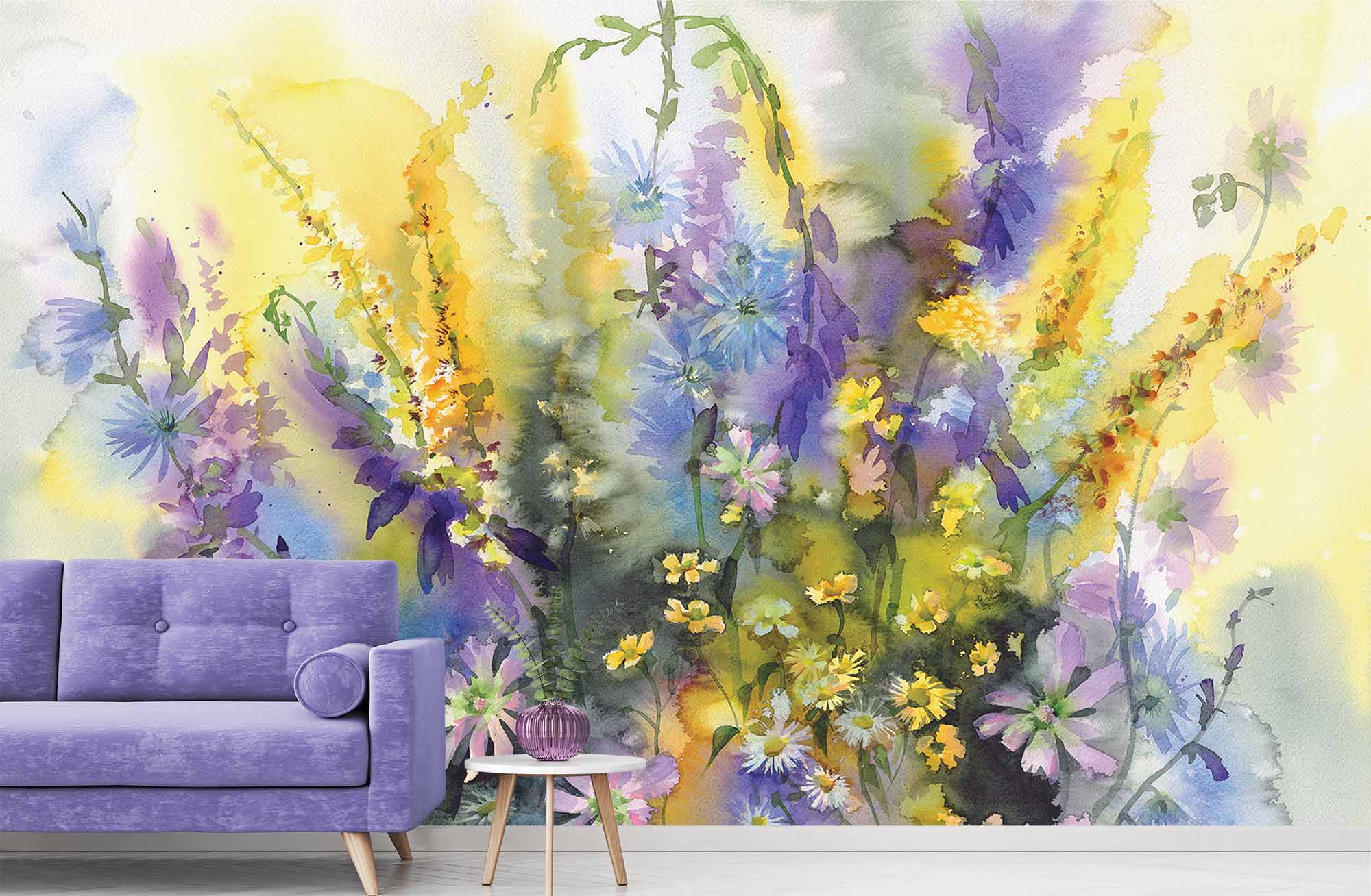 Download Wallpaper Mural Watercolor Floral Bouquet | Muralunique
