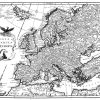 Antique Map of Europe 7.5' x 6' (2,29m x 1,83m)