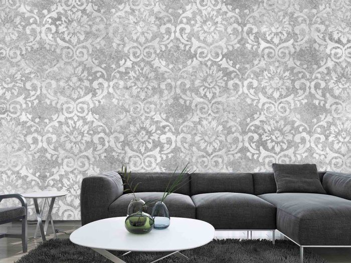 Faux Damask Grey 12' x 8' (3,66m x 2,44m)