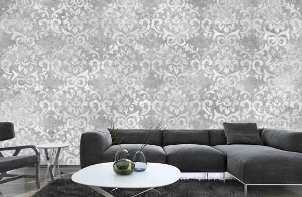 Faux Damask Grey  12' x 8' (3,66m x 2,44m)