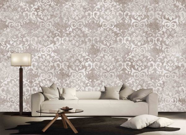 Faux Damask Sepia  12' x 8' (3,66m x 2,44m)