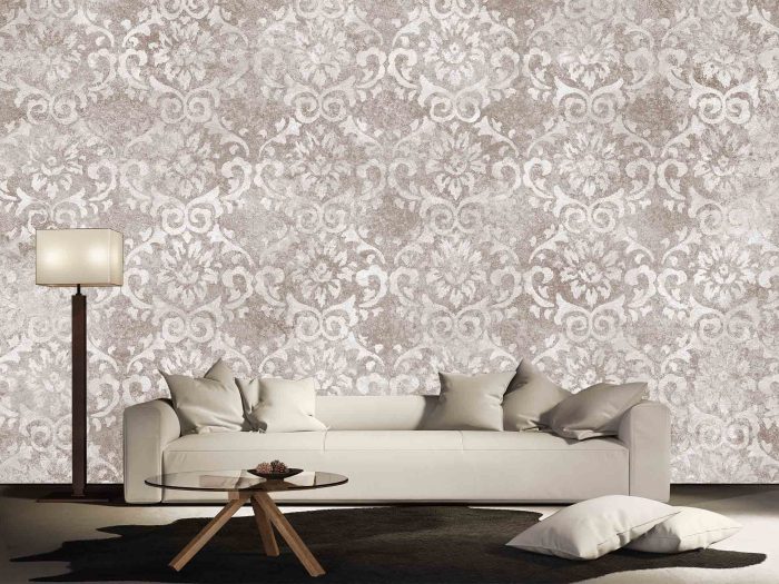 Faux Damask Sepia 12' x 8' (3,66m x 2,44m)