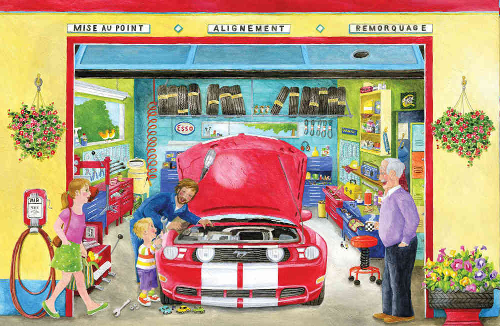 murale papier peint garage