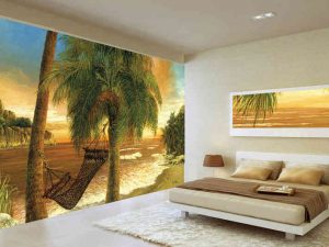 Papier peint papier peint la Fresque toile 006156fw Coucher de soleil dans tropicale