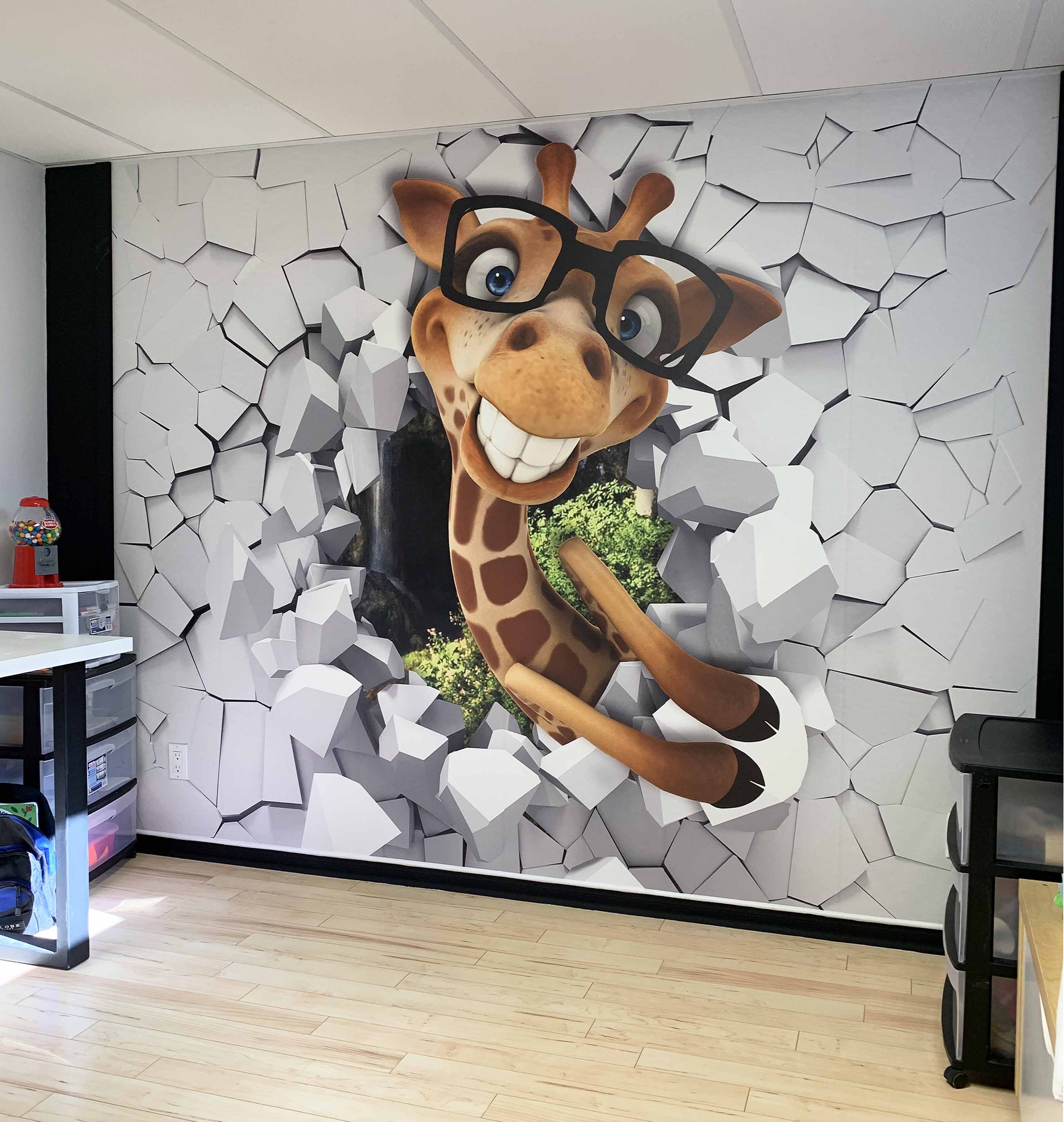 Wallpaper Mural Funny Giraffe | Muralunique