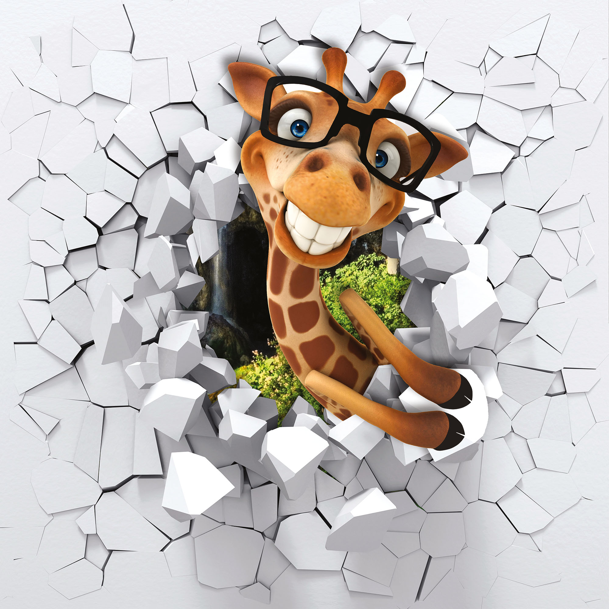 Murale En Papier Peint Drole De Girafe Muralunique Murale En Papier Peint Drole De Girafe Muralunique
