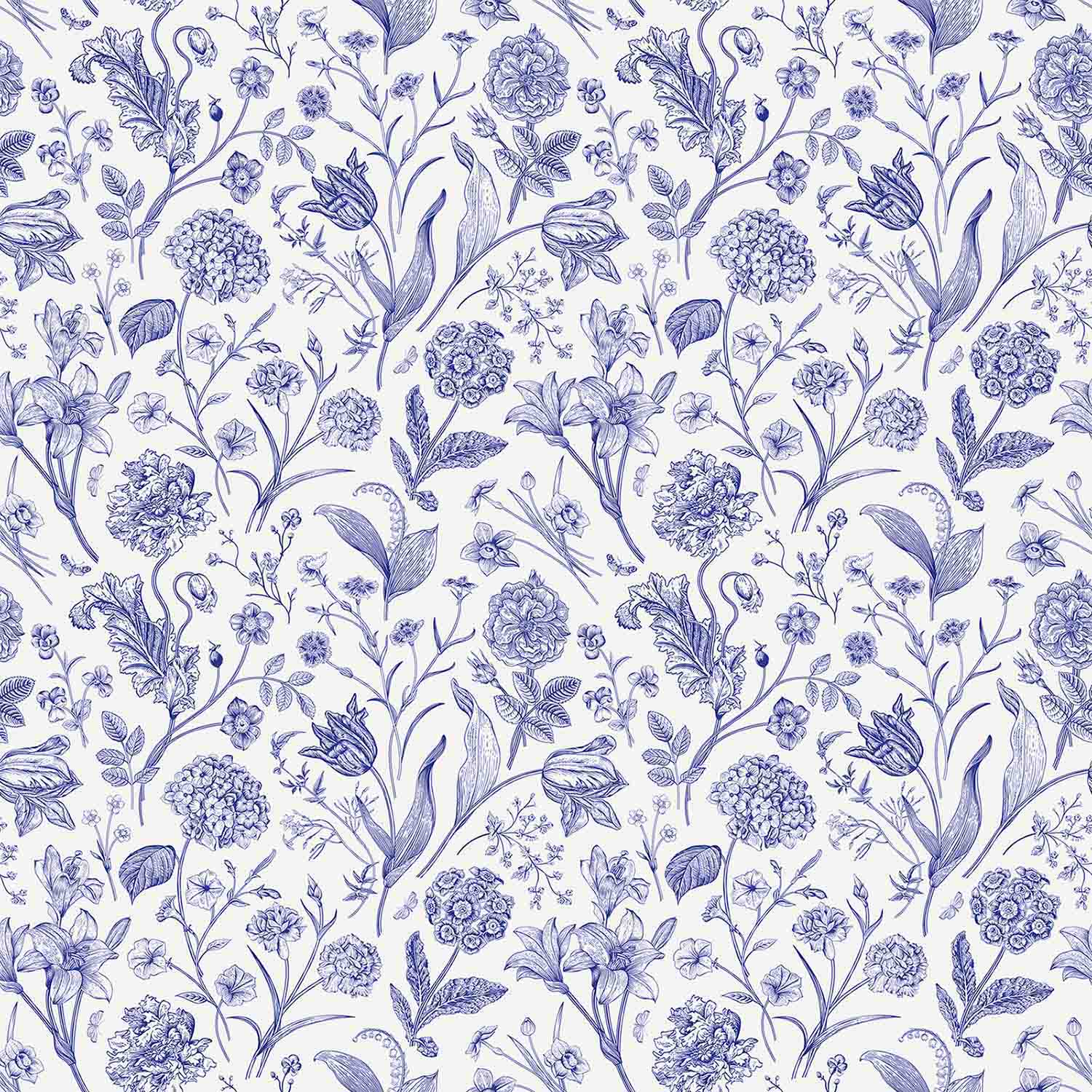 Floral Pattern Toile de Jouy