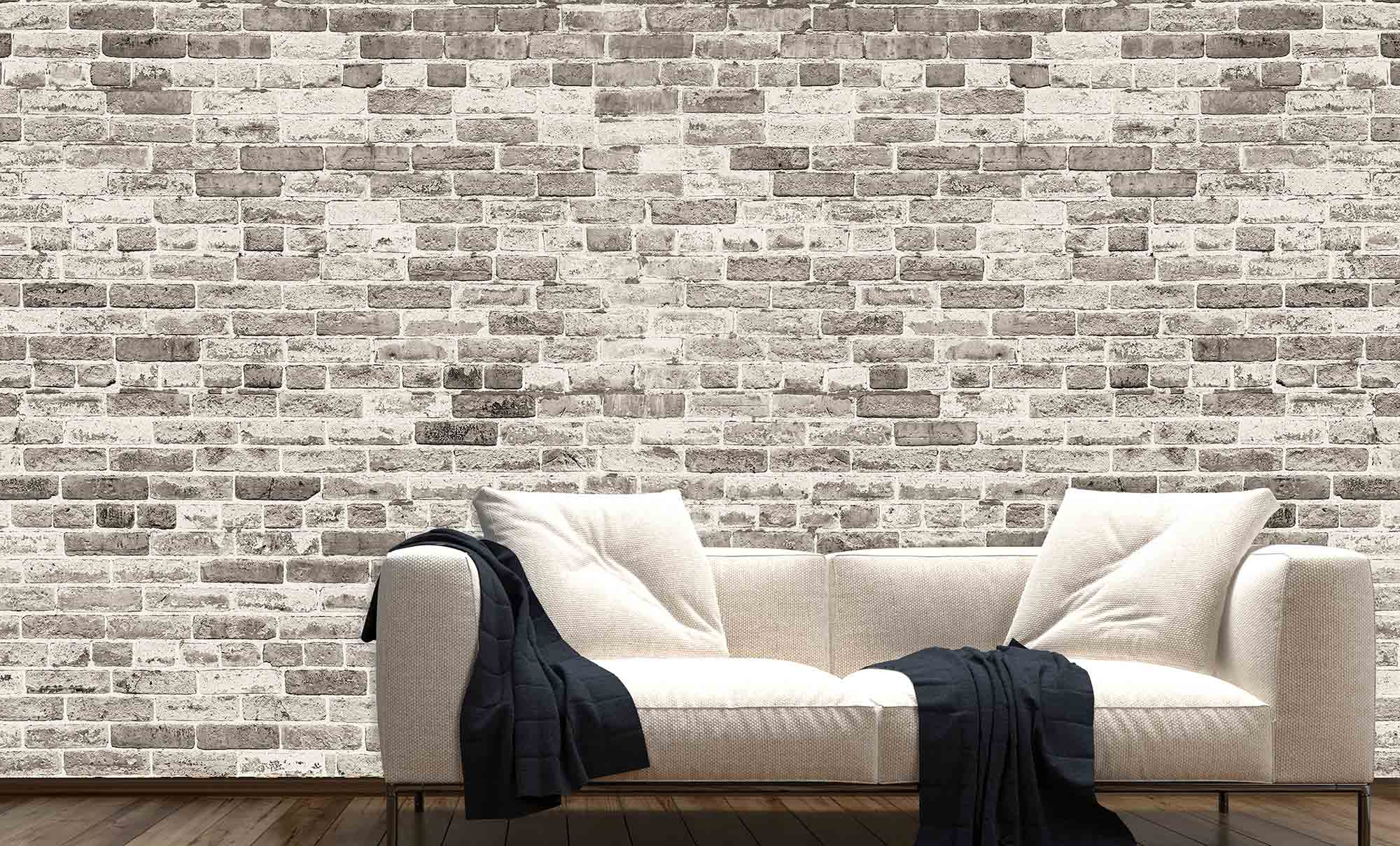 Wallpaper Mural Old Greige Brick Wall | Muralunique Wallpaper Mural Old Greige Brick Wall | Muralunique