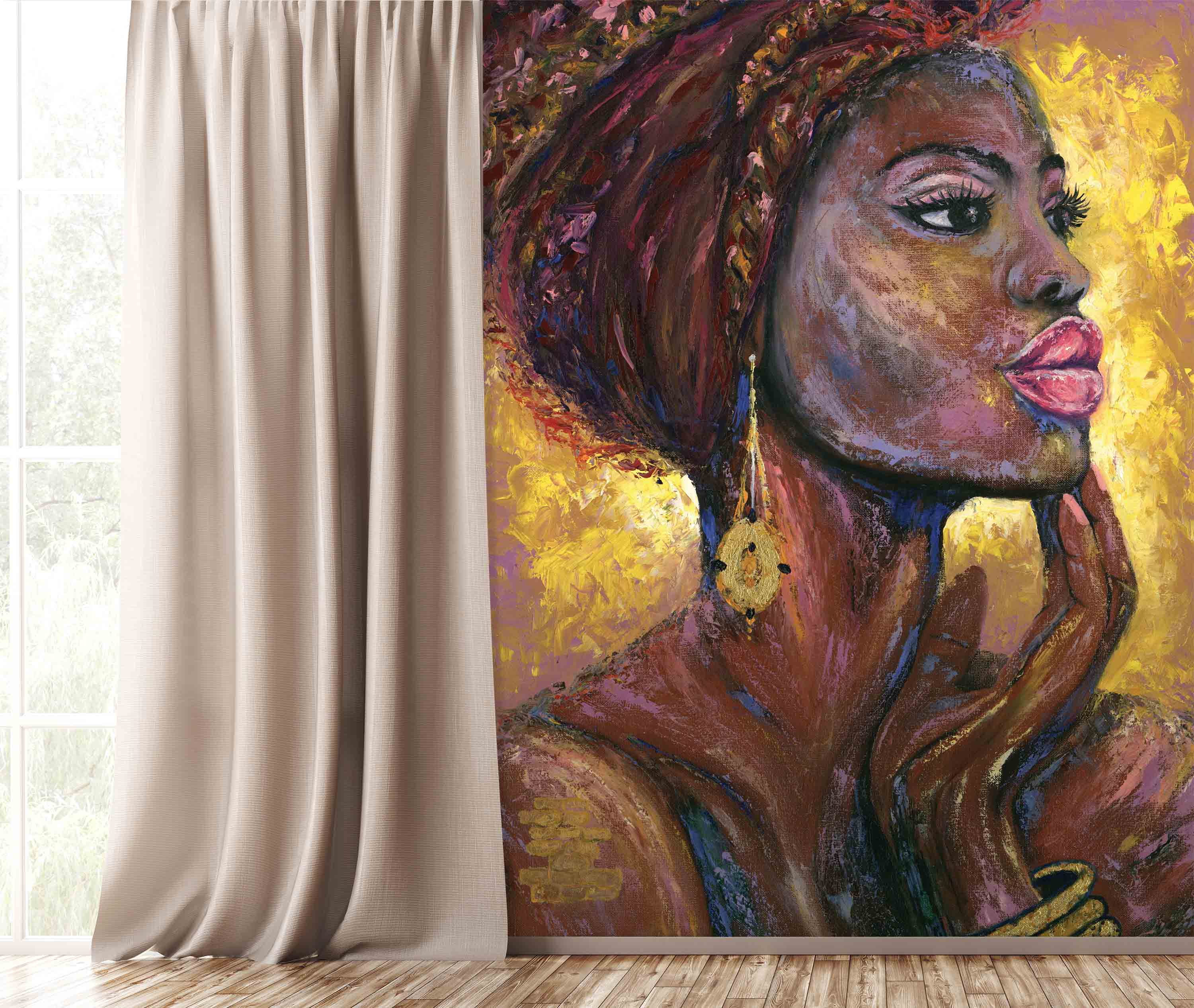 African Woman Portrait Painting Original Oil Painting