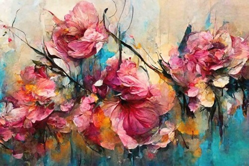 wild roses pink wall mural