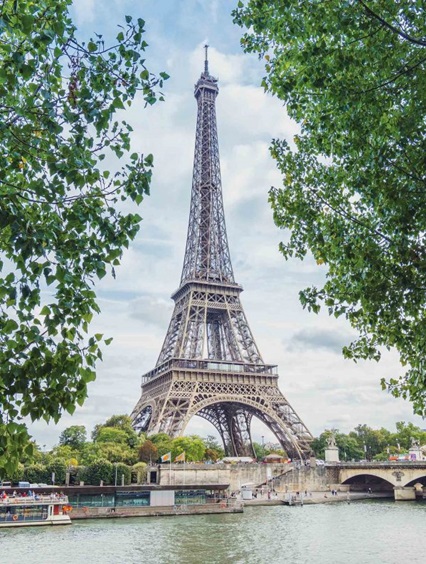 eiffel tower wall mural