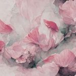 pink flowers wall mural