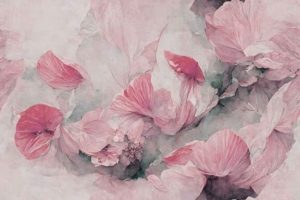 pink flowers wall mural