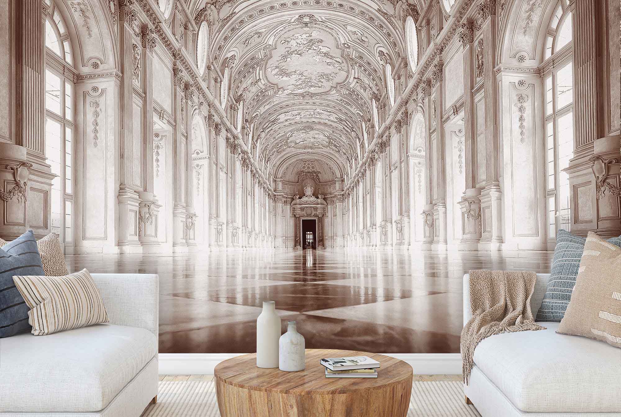 Majestueuse Galerie en Marbre en Sépia