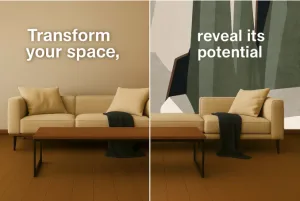 wall mural before after transformation