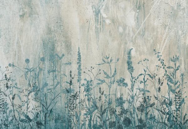 Graminées grunge bleues