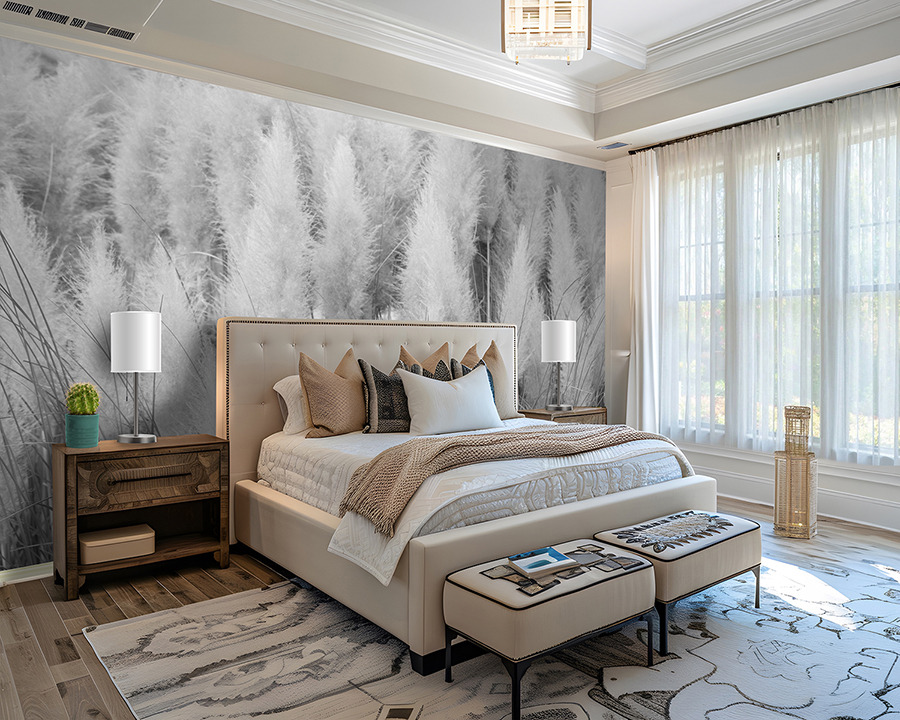 Ivory Pampas - black & white