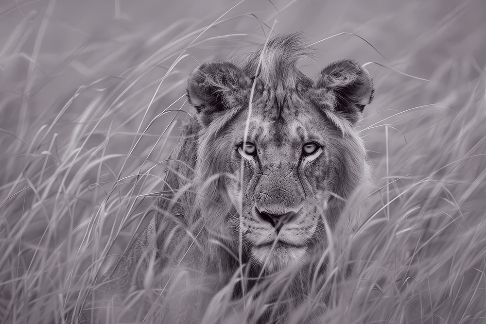 Lion Majestueux - noir et blanc – Image 2