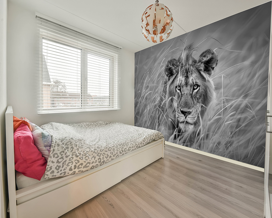 Lion Majestueux - noir et blanc
